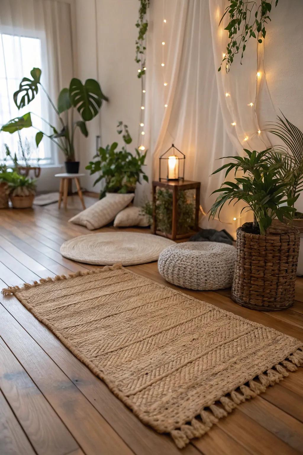 Natural fiber mats bring warmth and texture to any room, offering a grounded aesthetic.