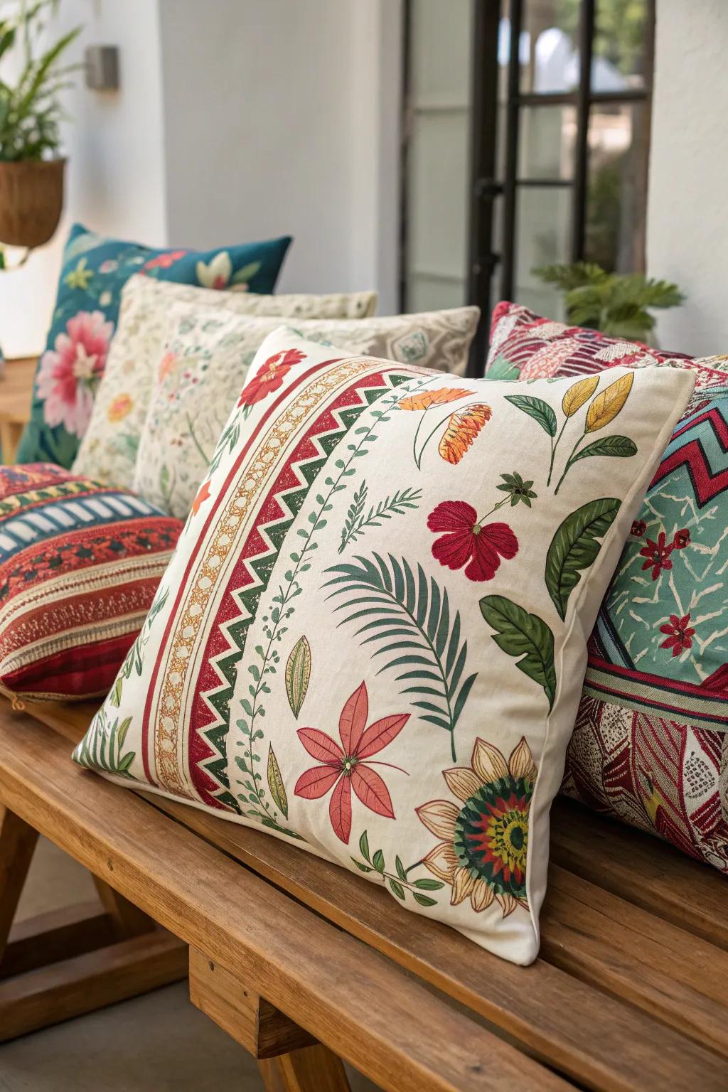 Mixing designs adds a playful element to your decor.