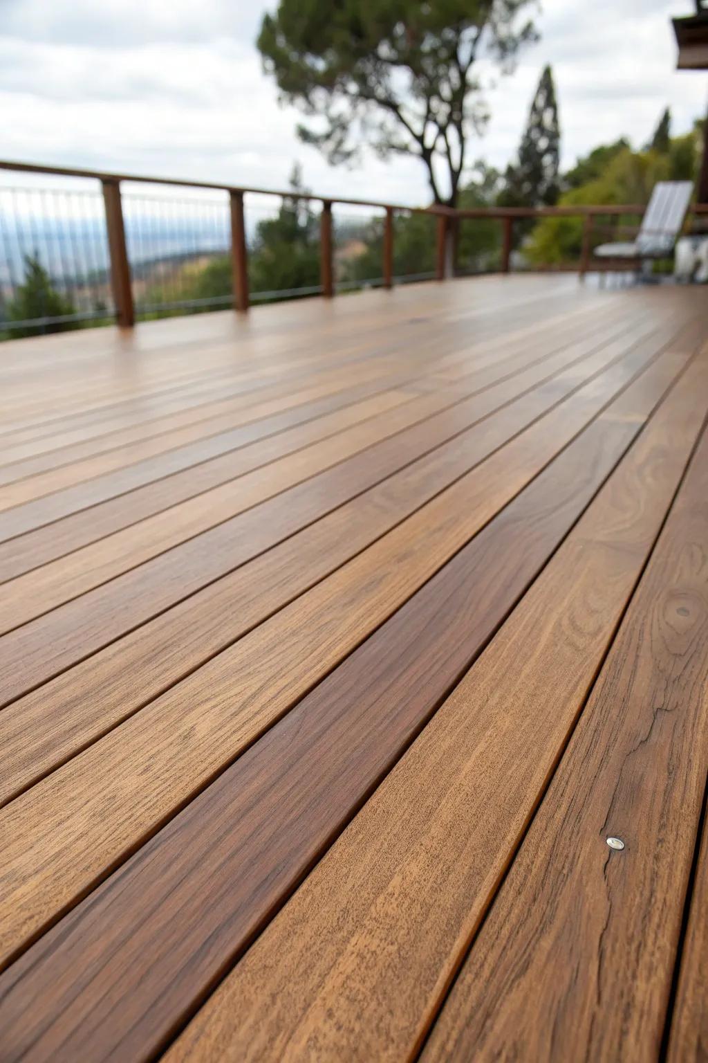 The natural allure of ipe wood shines with a clear finish.