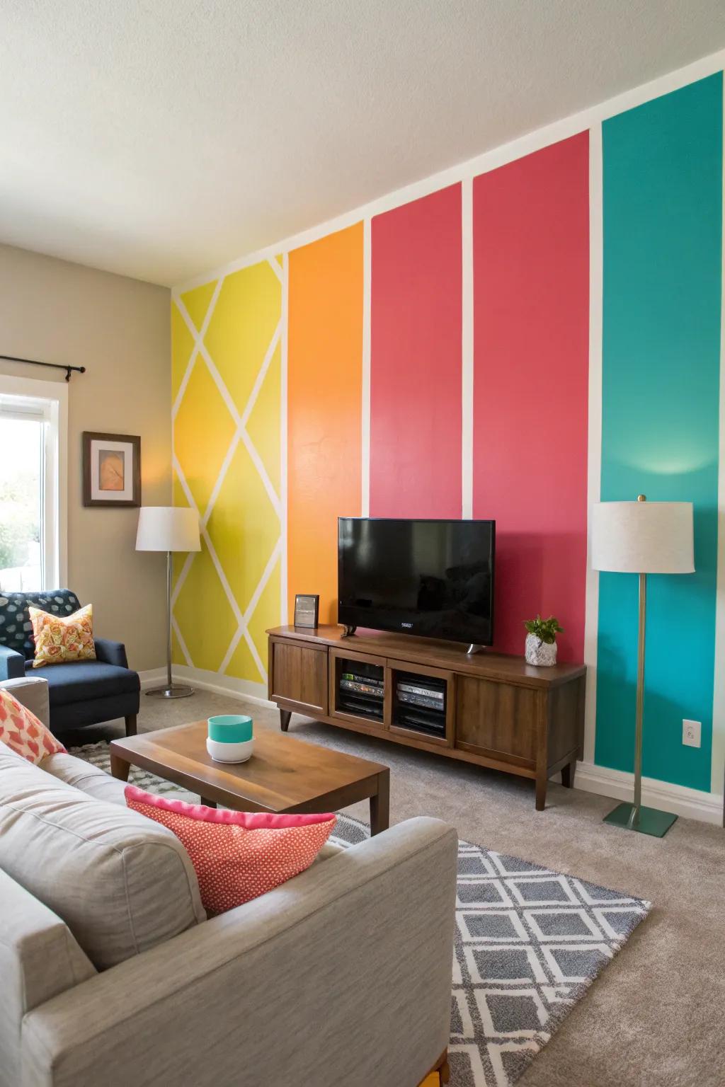 Color blocking turns walls into vibrant focal points