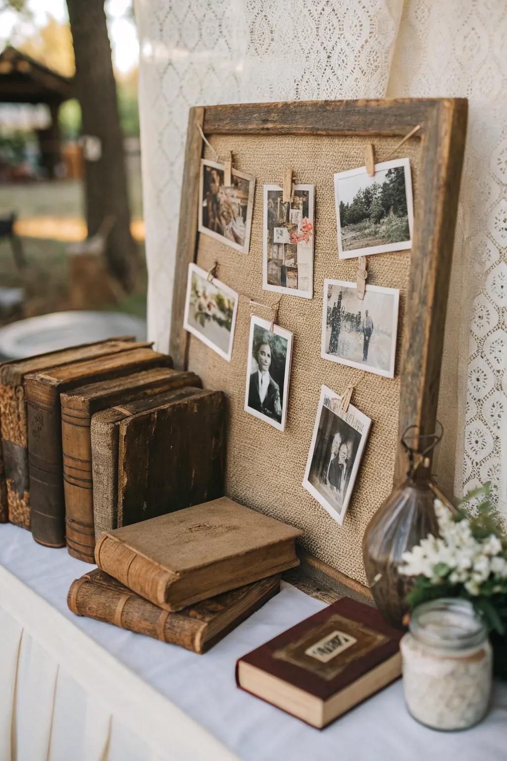 A rustic mood board with cozy, textural elements.