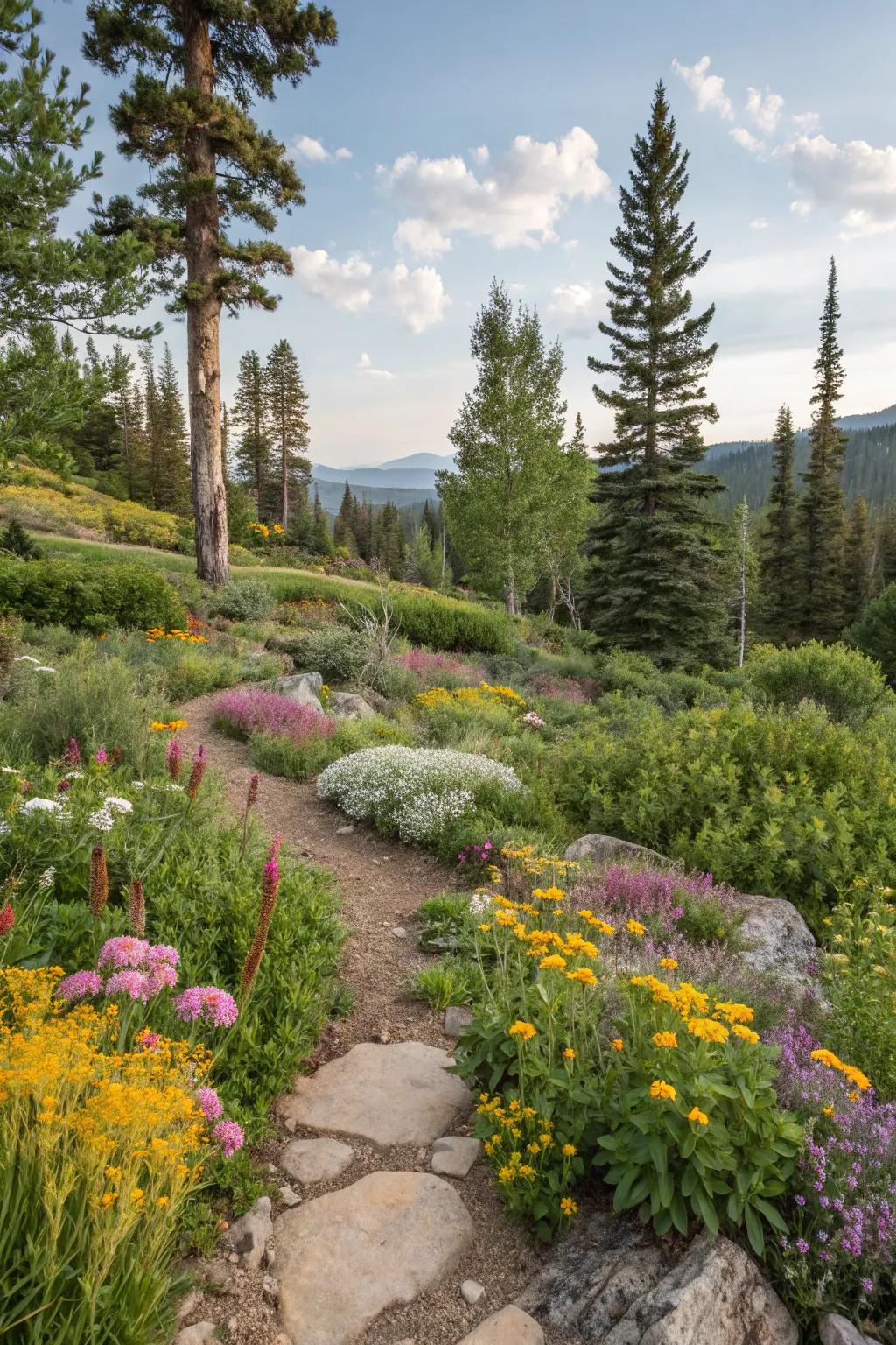 A spirited, native plant garden prospering in a mountain setting.