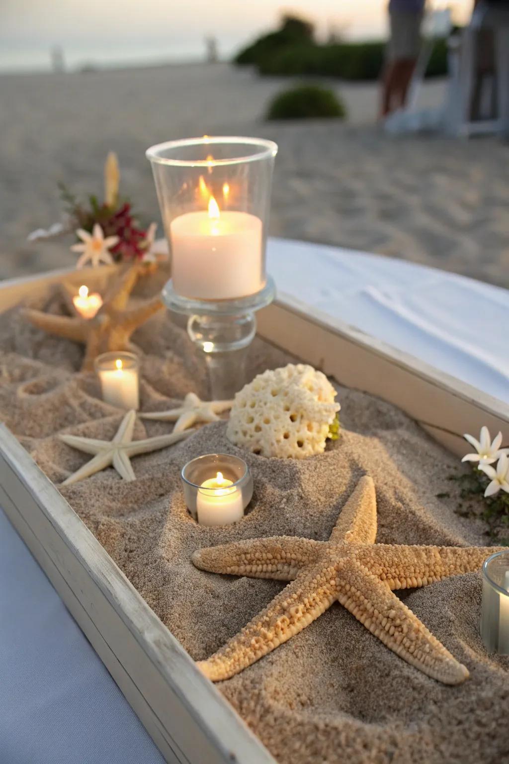 A focal display that conveys the soothing charm of the ocean directly onto your table.