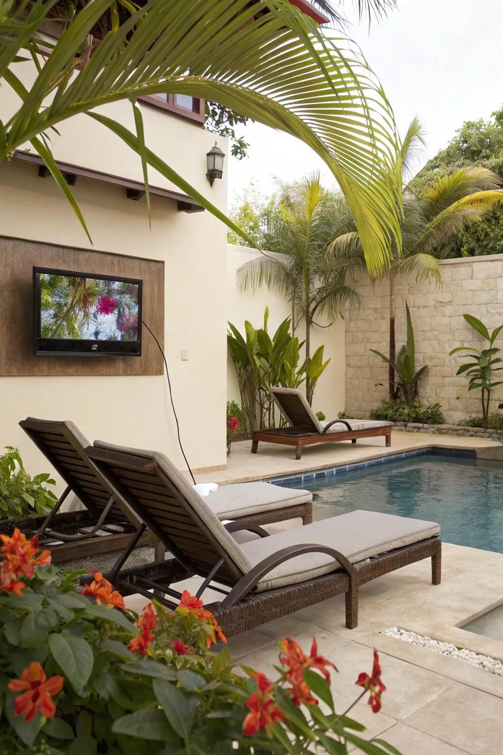 Poolside TV viewing offers a splash of luxury to your outdoor space.