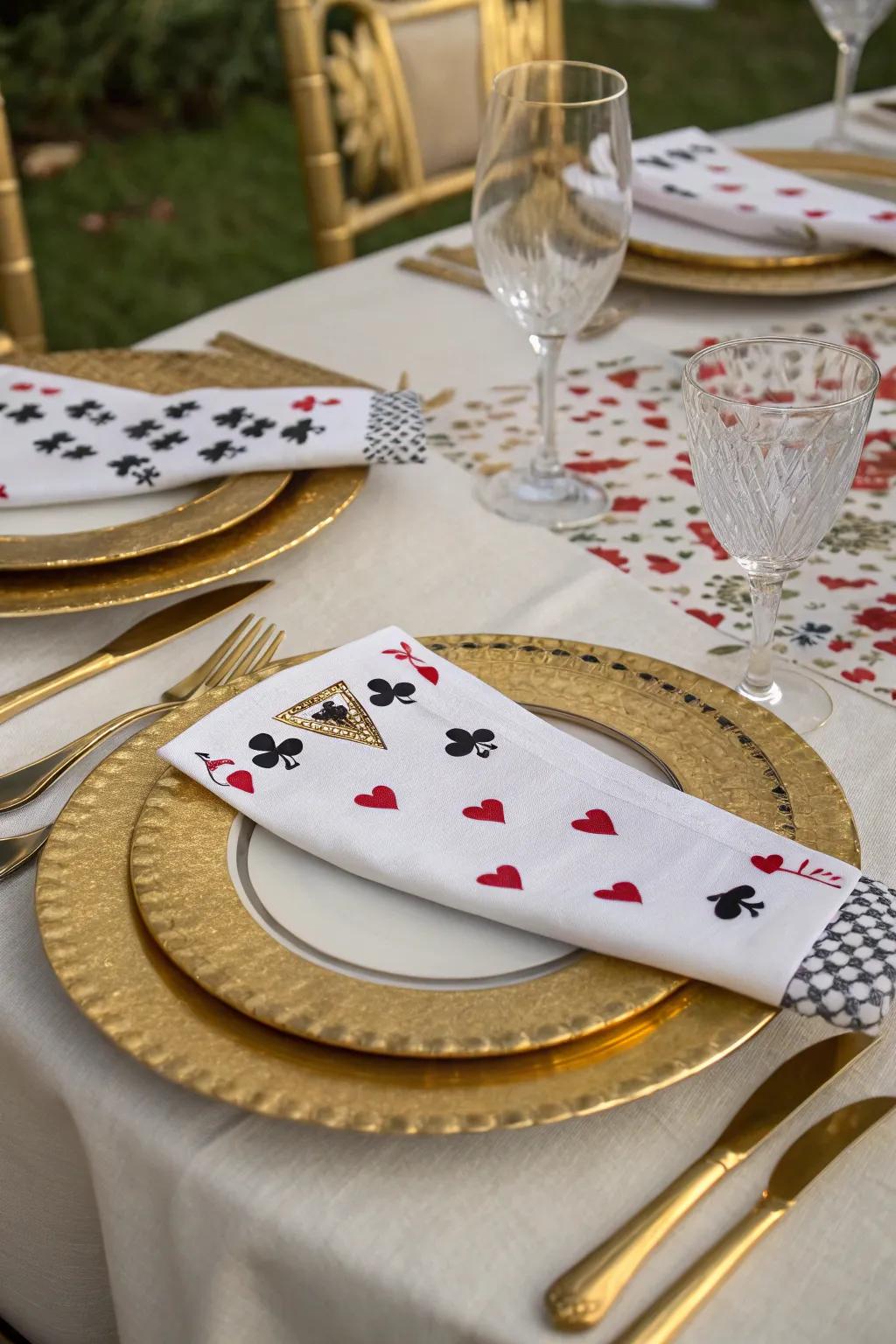 Dress up your table with themed accessories for a touch of casino glam.