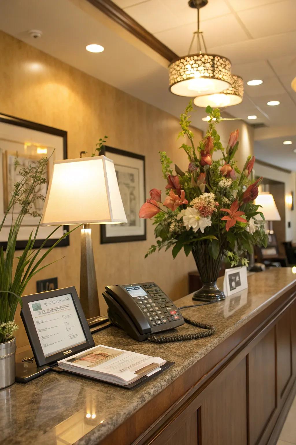 Perfectly balanced lighting to enhance your reception area.