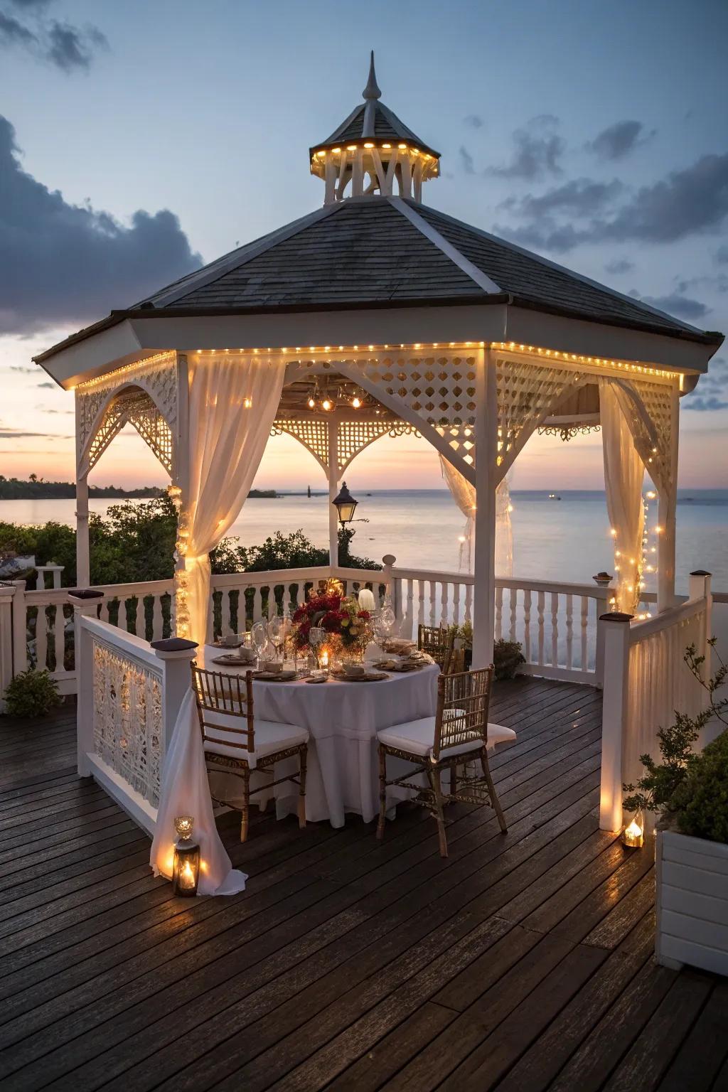 A gazebo turns your deck into an inviting retreat.