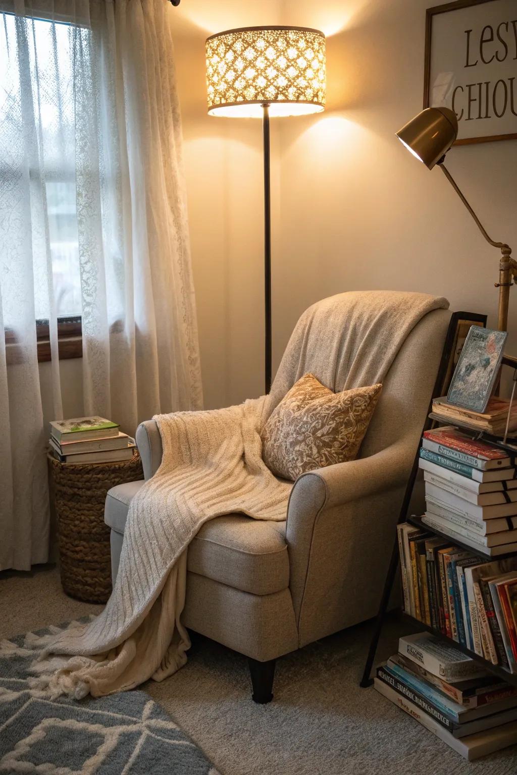 Transform unused corners into inviting reading nooks.