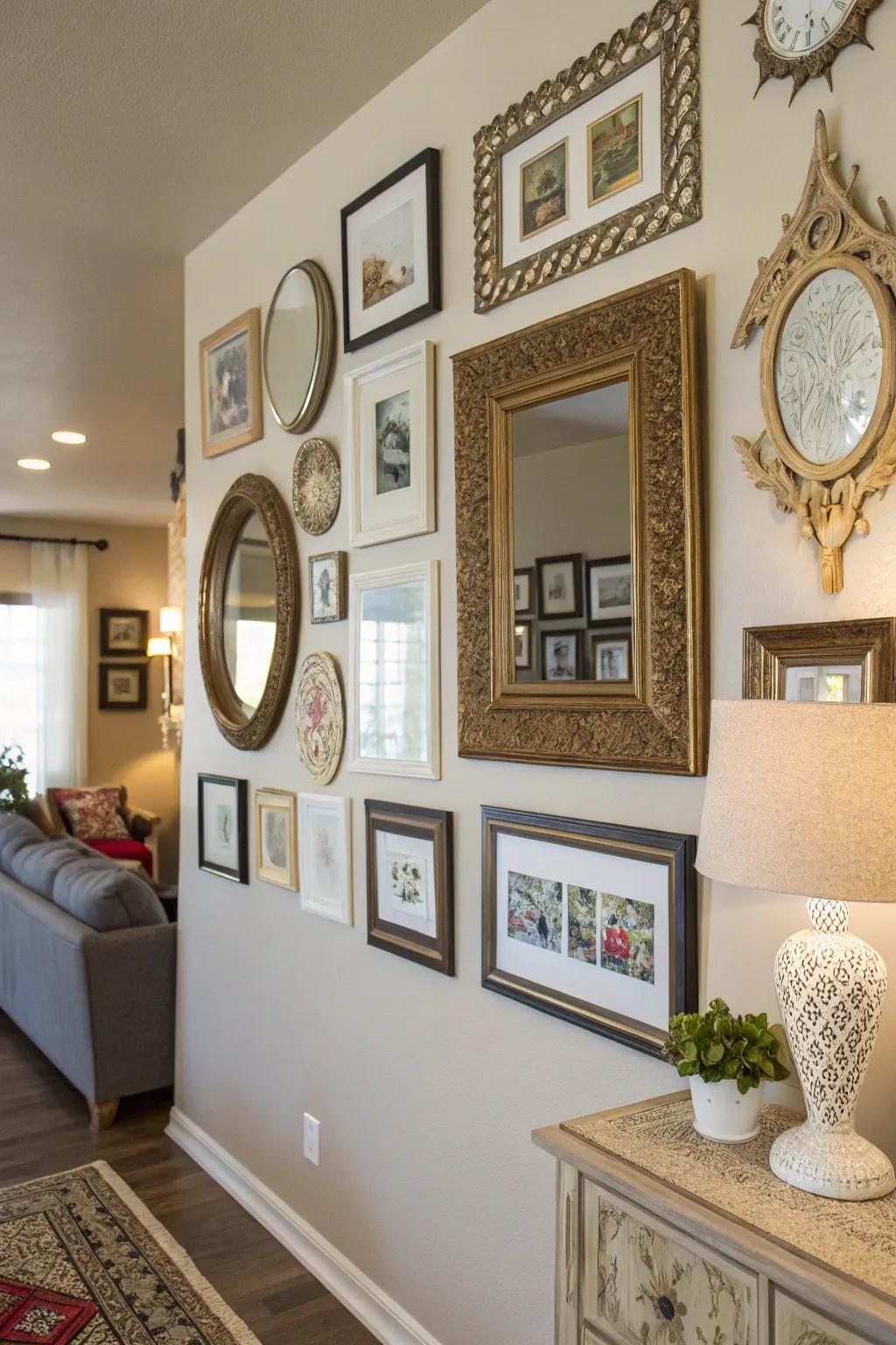 Make any wall pop through reflectors and paintings.