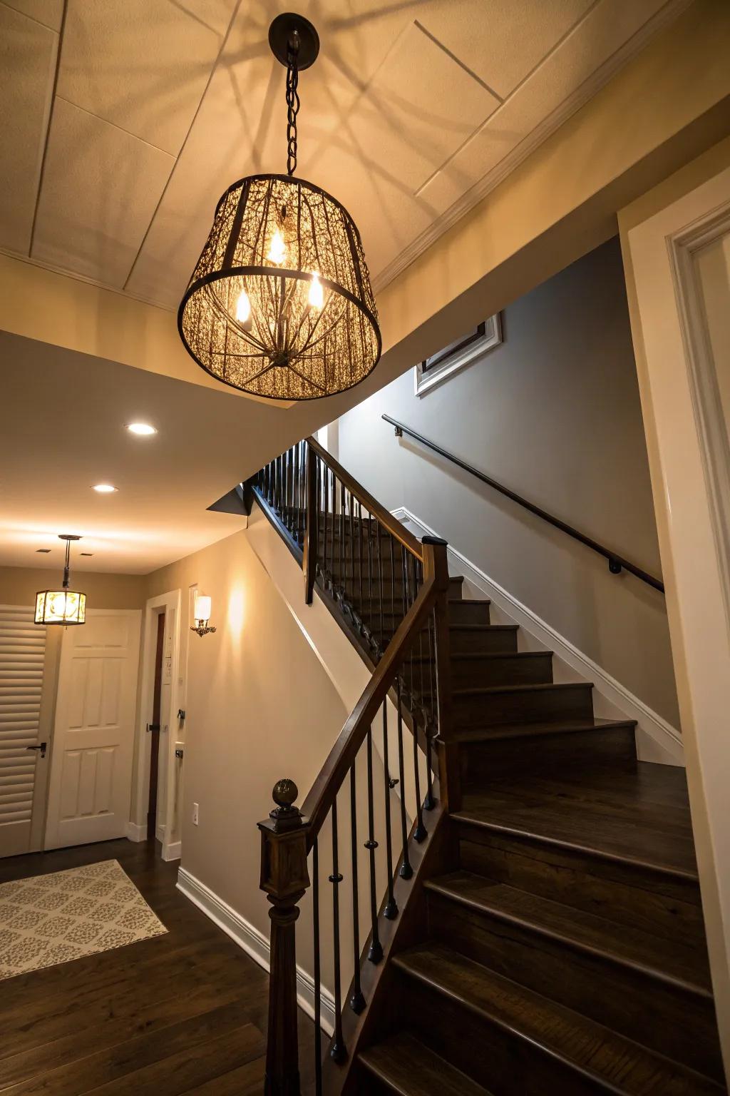 Elevate your stairs with a stunning pendant light.