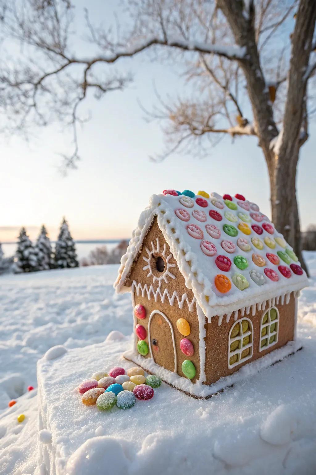 Candy seashells add a delightful seaside touch.