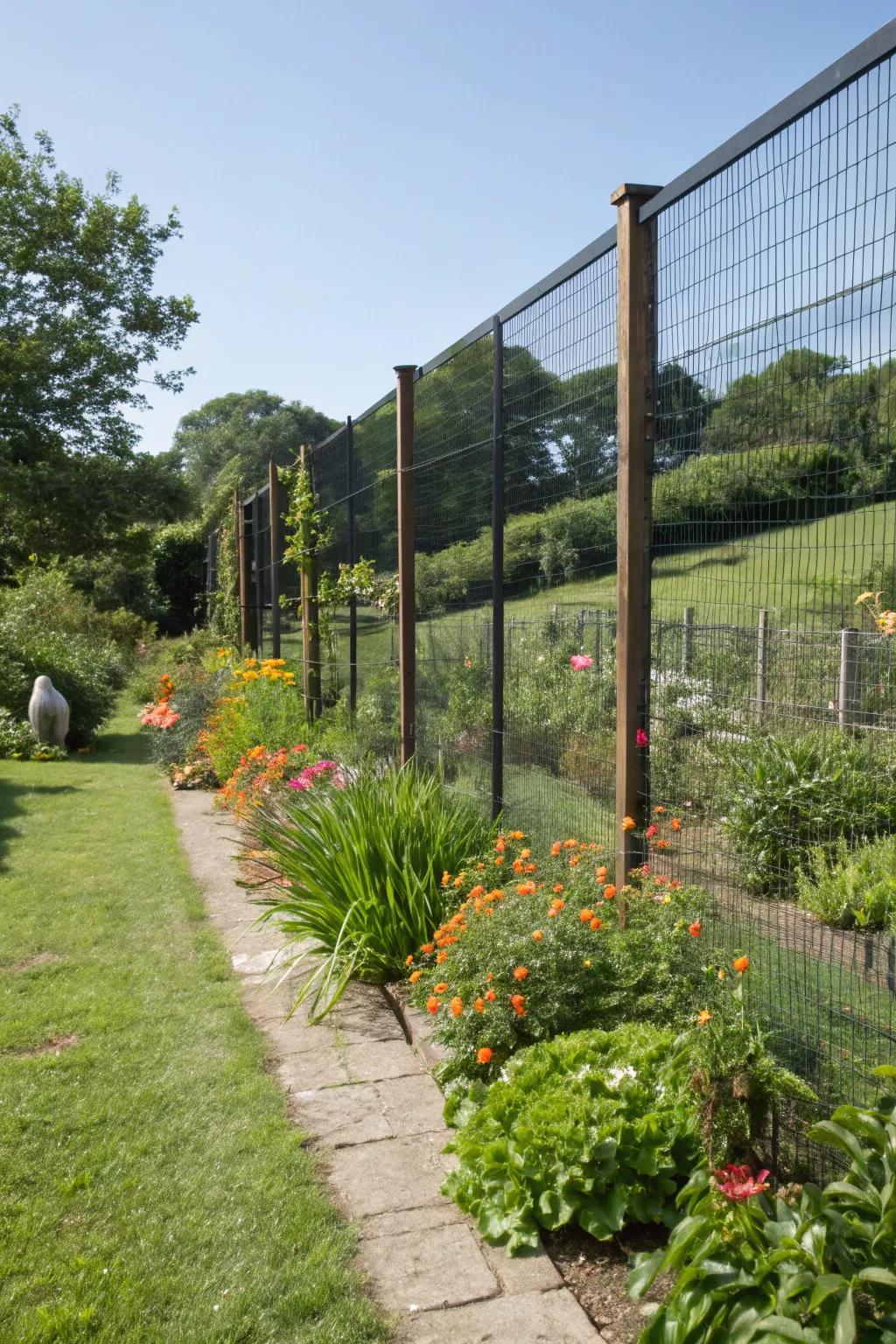 Creative cat fencing that provides protection while preserving the garden's innate beauty.