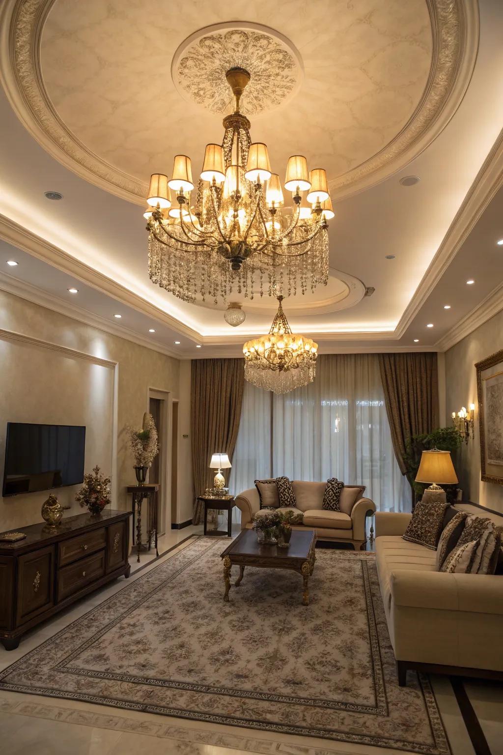 Elegant lighting fixtures that enhance the ambiance of any living room.