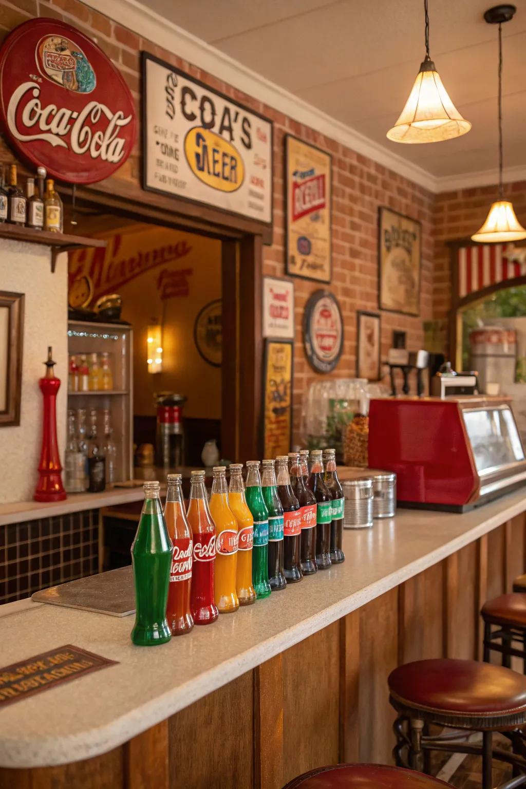 A vintage soda bar for a fun, nostalgic vibe.