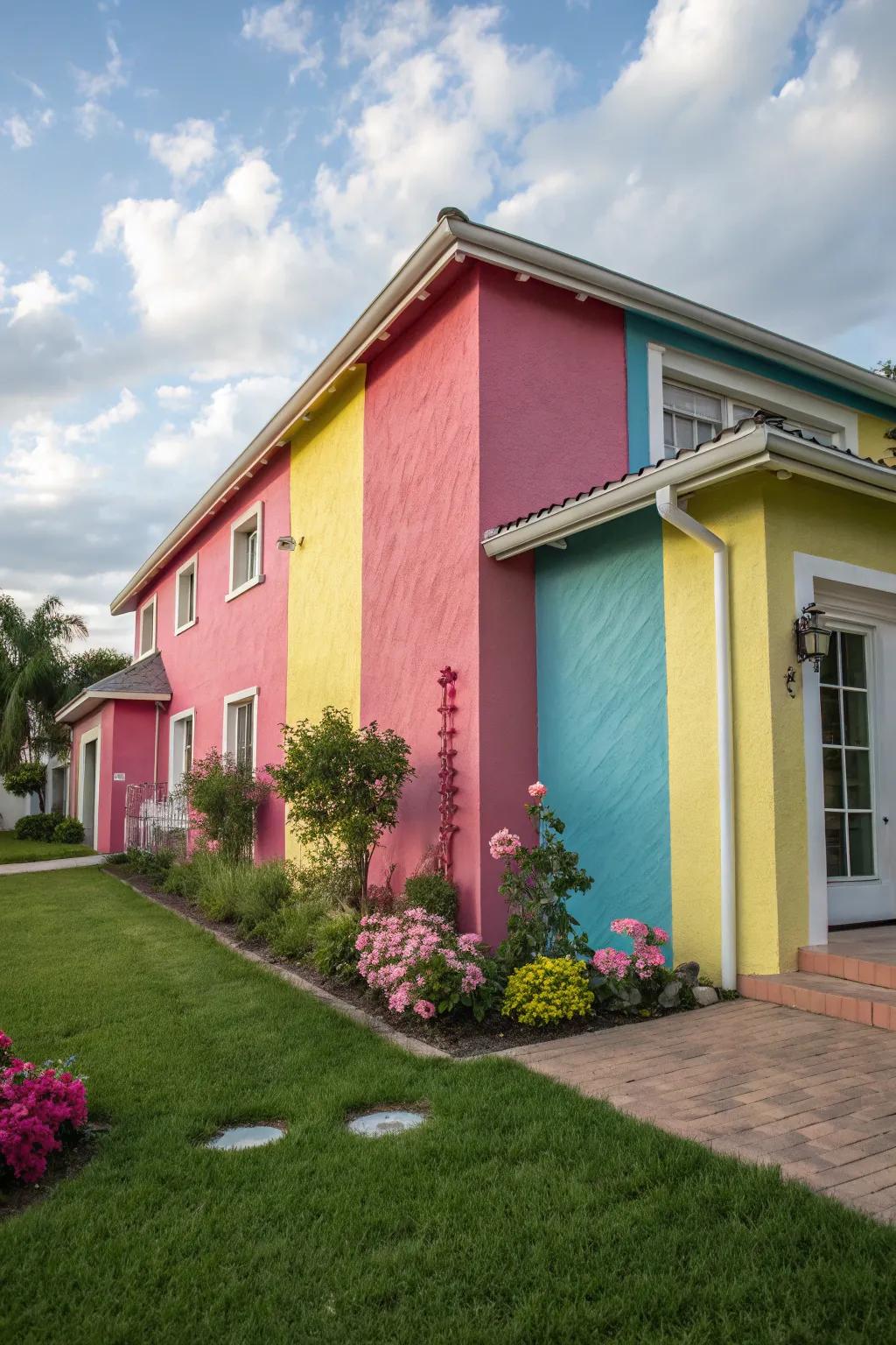 Color blocking adds a lively, eye-catching element to your home's exterior.