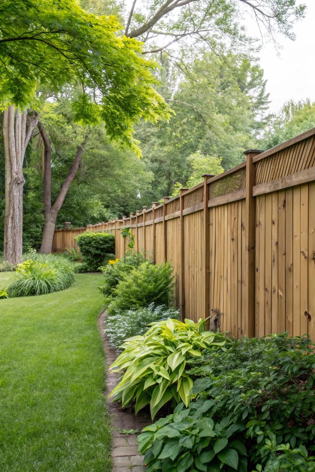 Achieve seclusion with a tall wooden privacy fence.