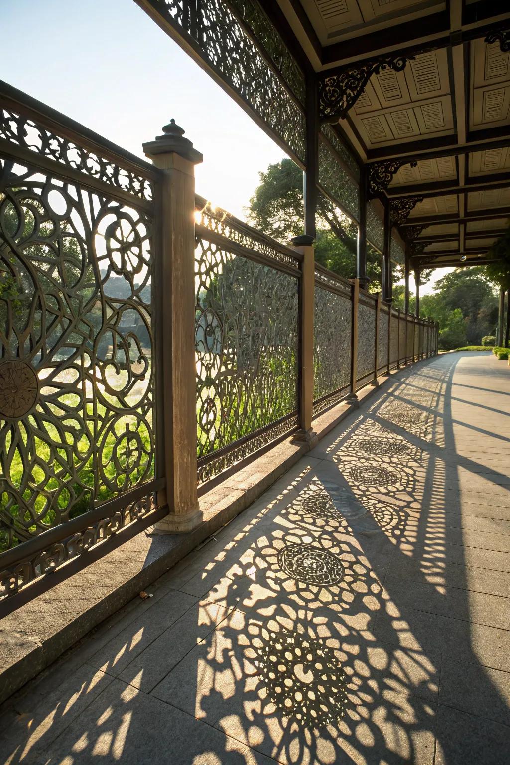 Finely detailed metal panels introduce sophistication to any barrier.