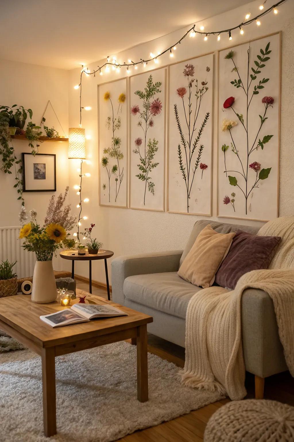 Infuse a personal touch into your decor with handcrafted floral wall art.