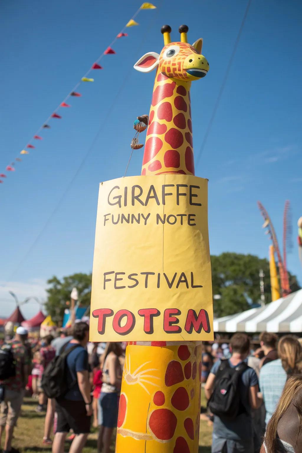 Animal-themed totems add a playful touch to any festival gathering.