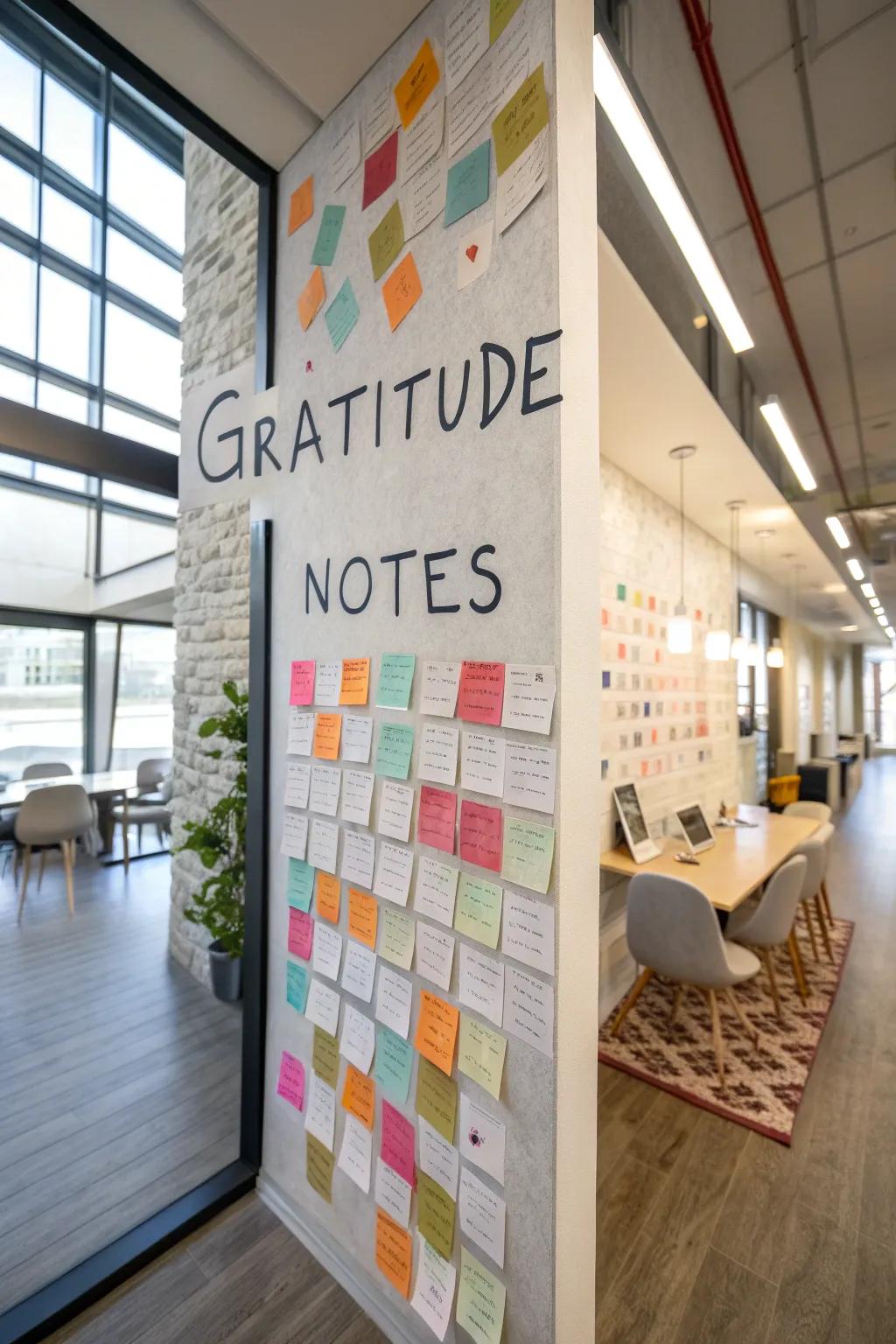 A creative collage of gratitude notes.