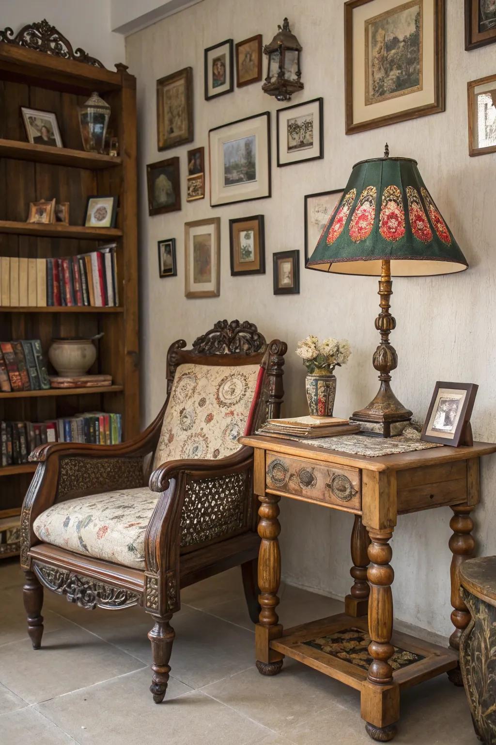 Diverse furnishings introduce character and appeal.