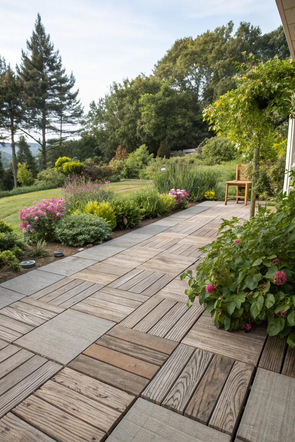 Wood decking brings a warm and natural aesthetic to your patio.