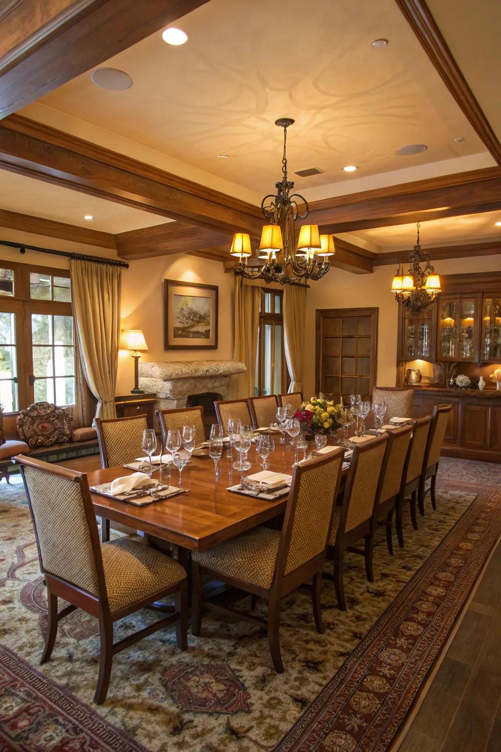 A grand dining table that invites gatherings and celebrations.