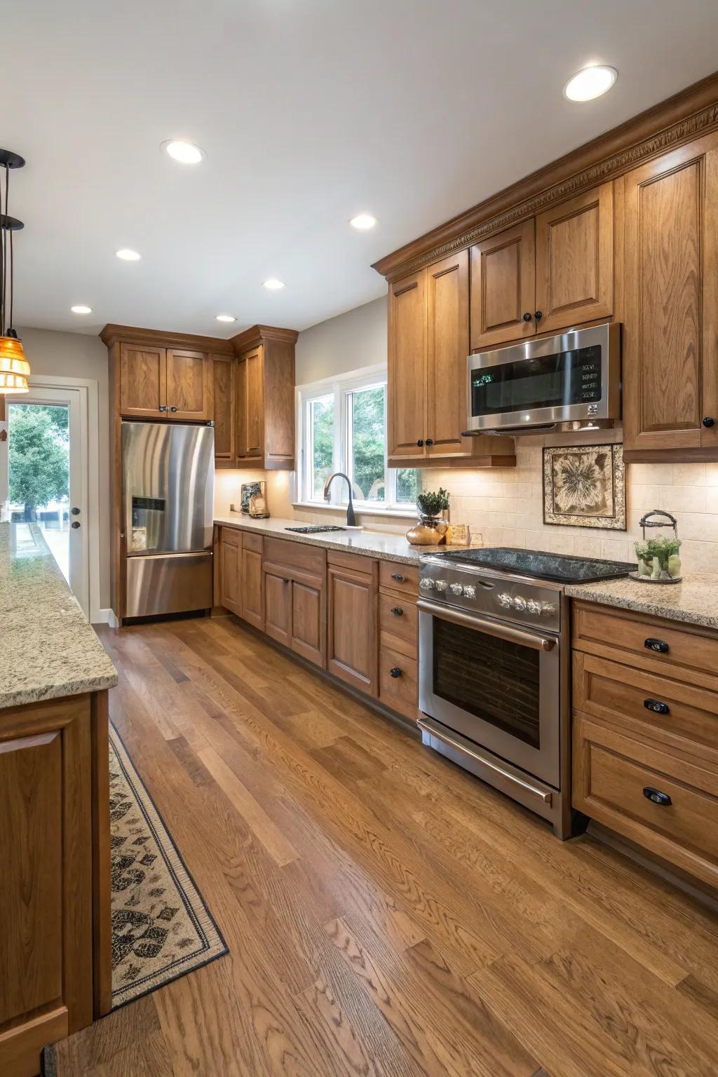 A harmonious blend of modern and traditional in the kitchen.