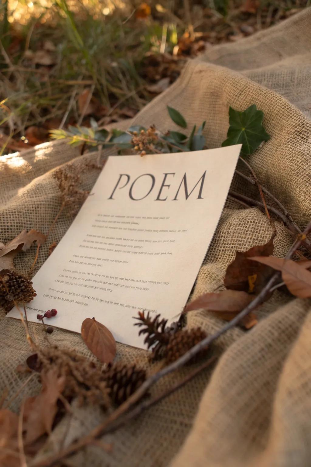 Elements from nature introduce an organic essence to your poetic décor.
