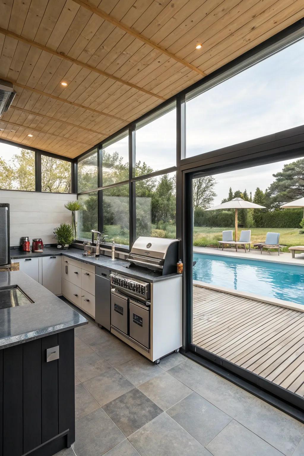 Compact kitchen design for efficient space usage.