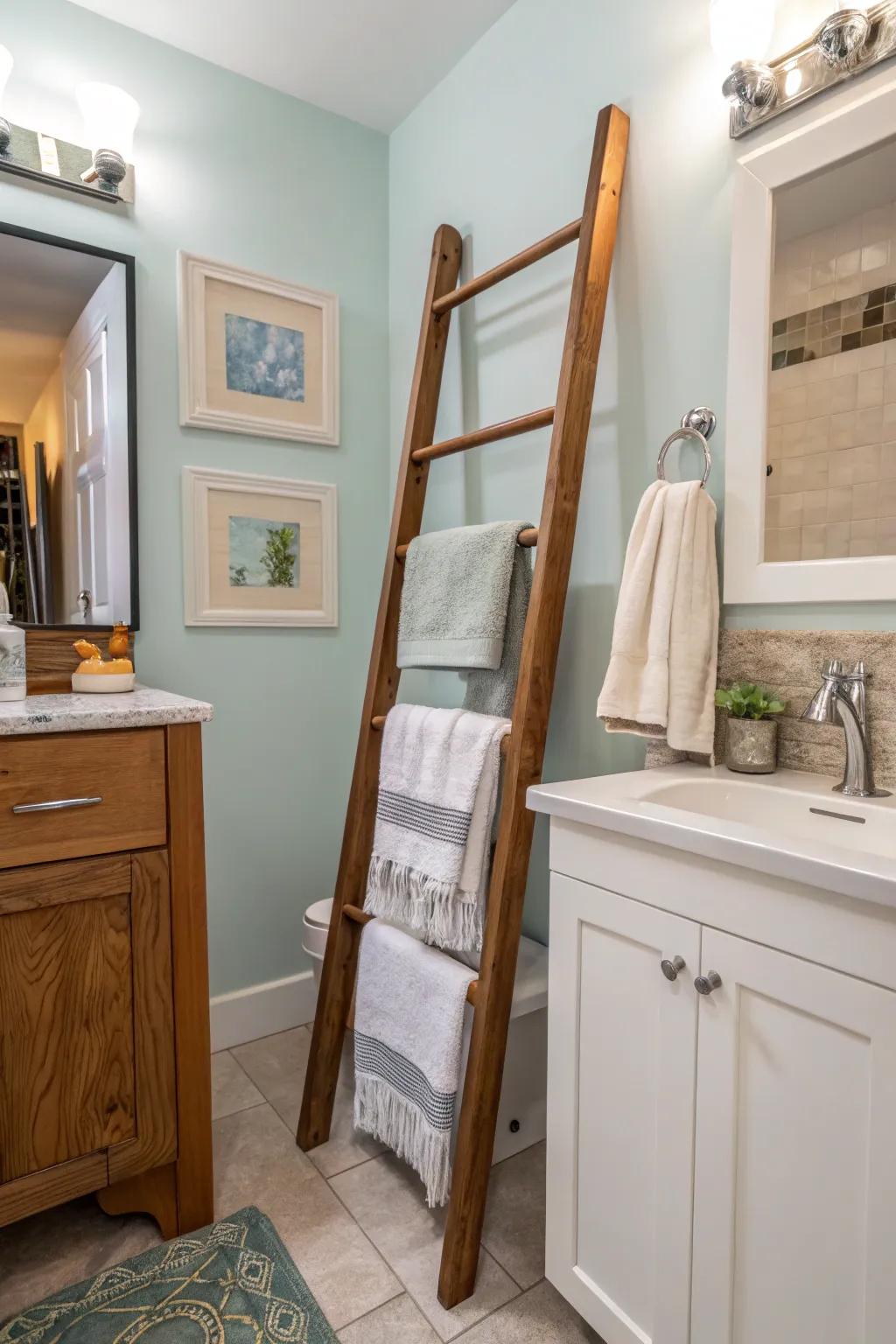 Ladder racks are stylish and space-efficient.