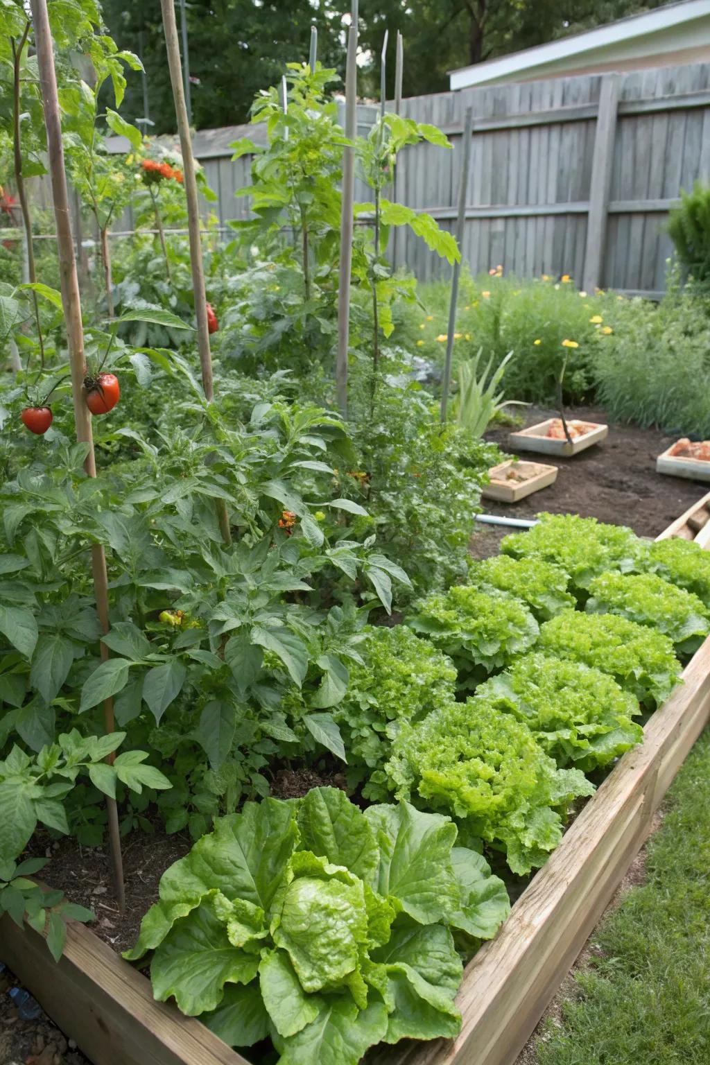 Thick planting schemes optimize yield within limited spaces.