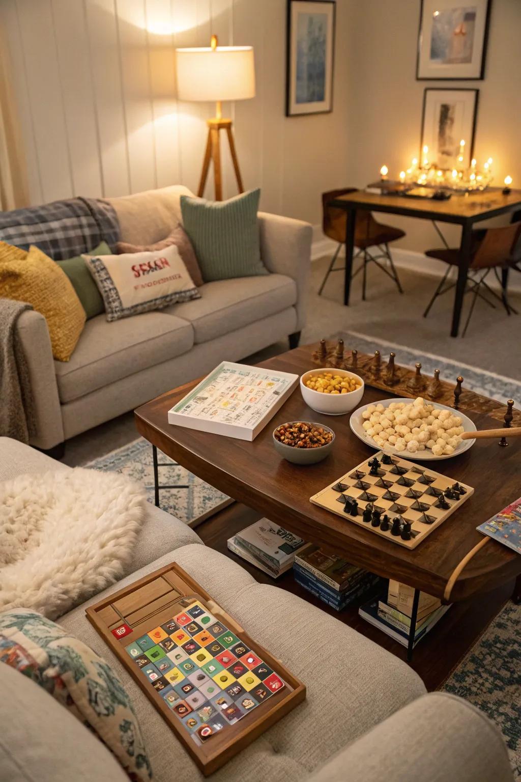 Enjoy a fun and laid-back game night with friends.