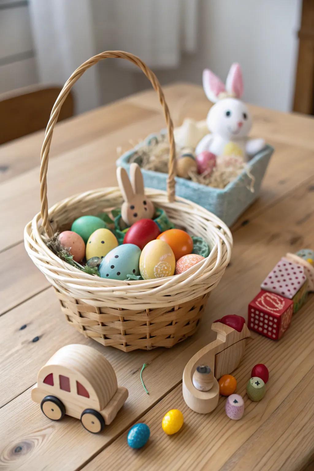 Eco-friendly wooden toys for a timeless Easter gift.