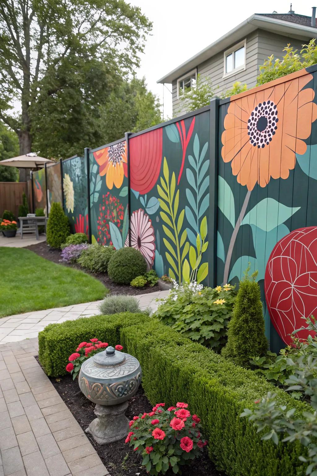 Conceptual floral designs present a contemporary spin on fence artistry.