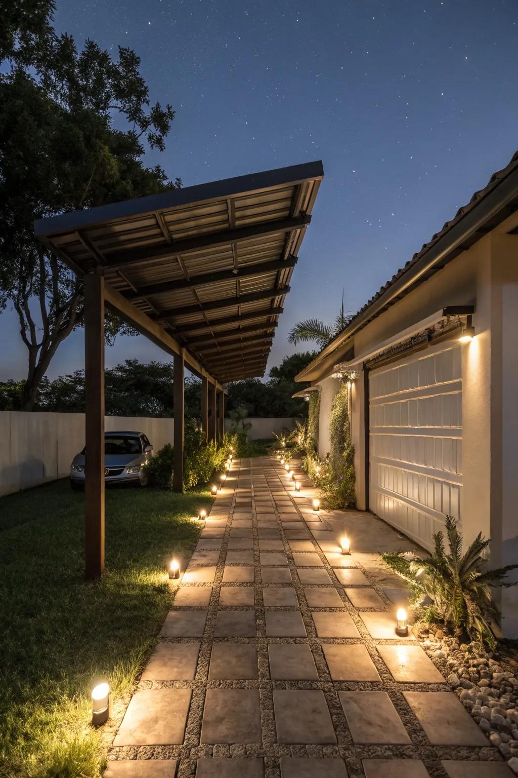 Eco-friendly solar lights illuminate your pathway beautifully.