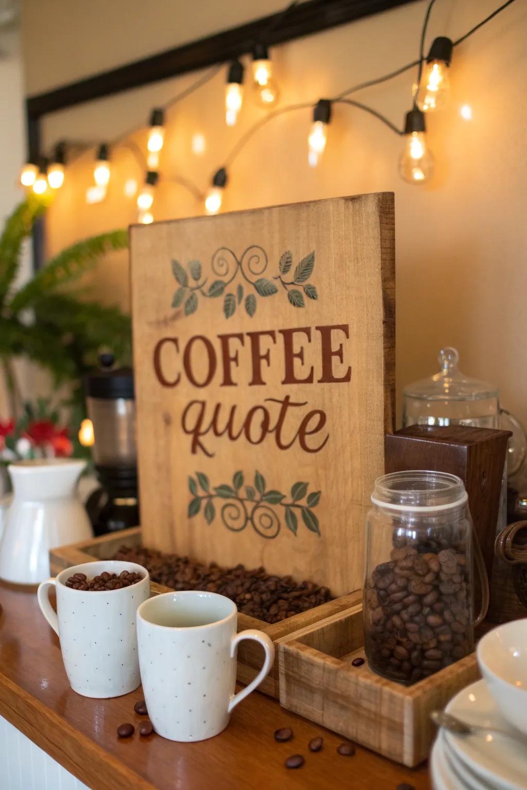 Personalized signage creates a warm, welcoming atmosphere.