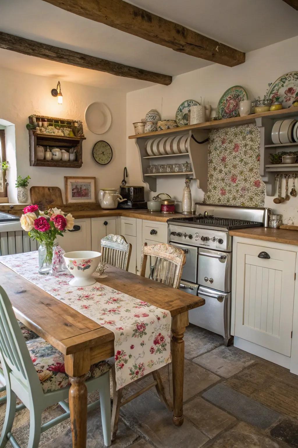 Vintage charm meets modern convenience in this inviting kitchen.