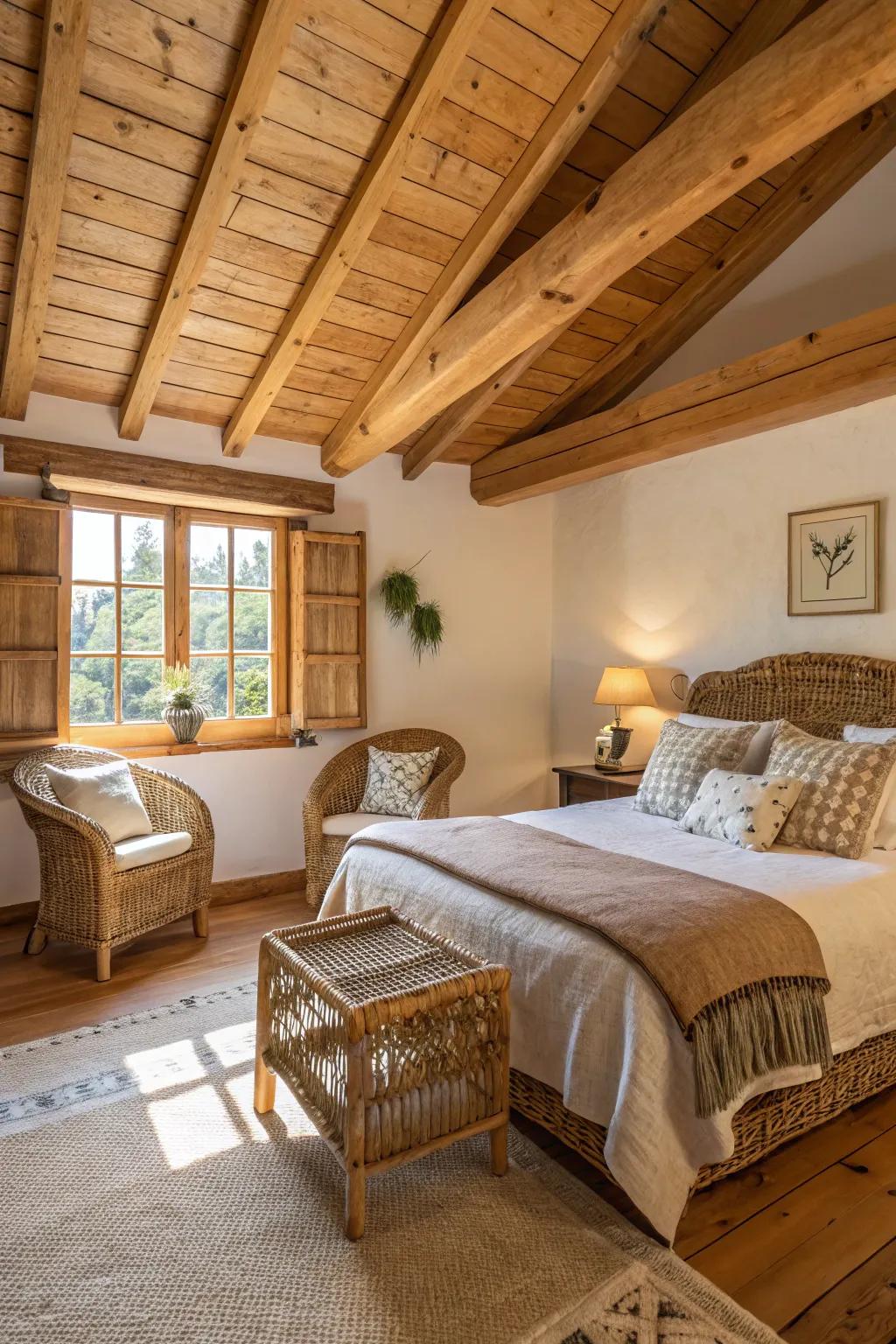 Untreated materials contribute warmth and genuineness.