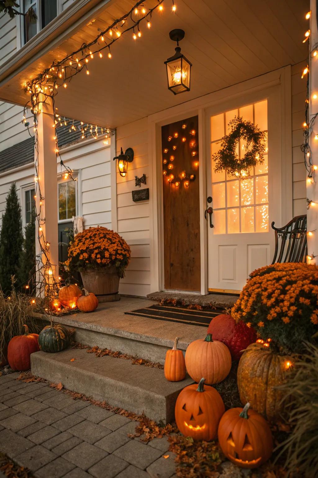 Create a warm welcome with a festive entryway.