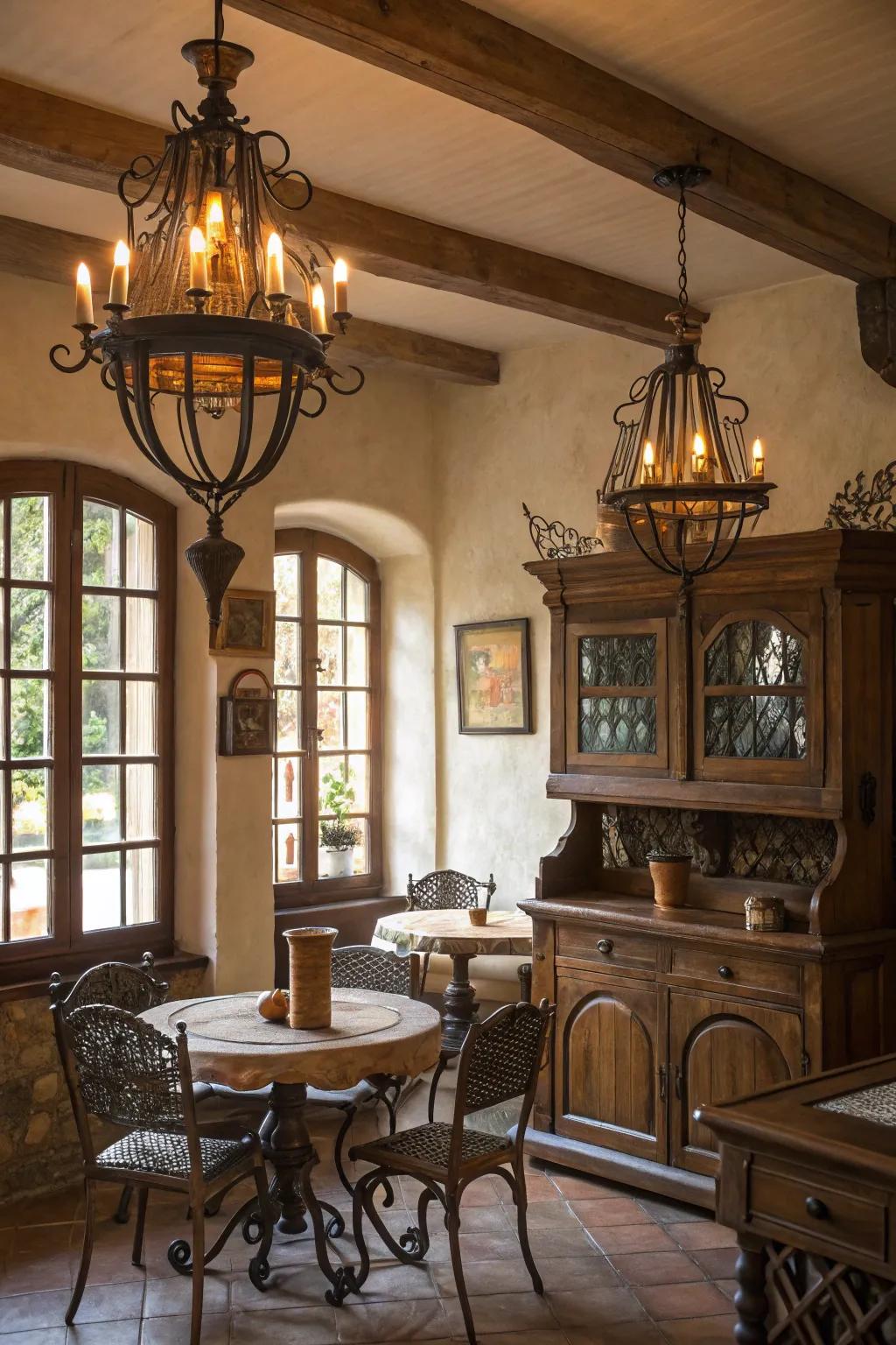 Rustic and vintage elements bring an authentic Spanish feel.