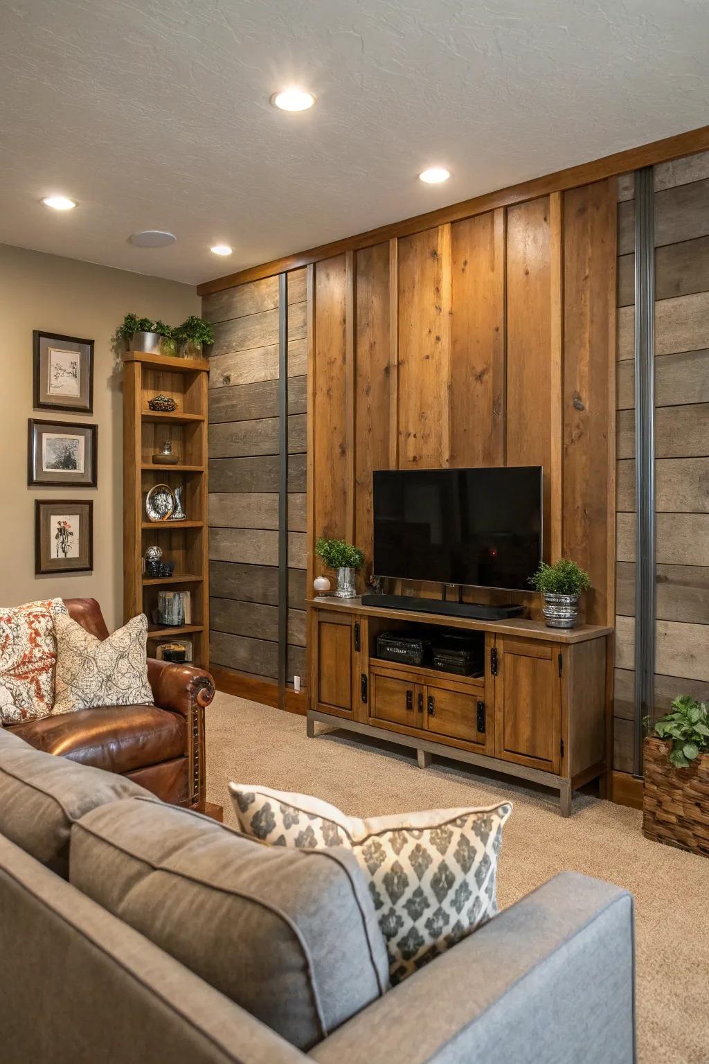 Textures come alive with a mix of materials in your wall paneling.