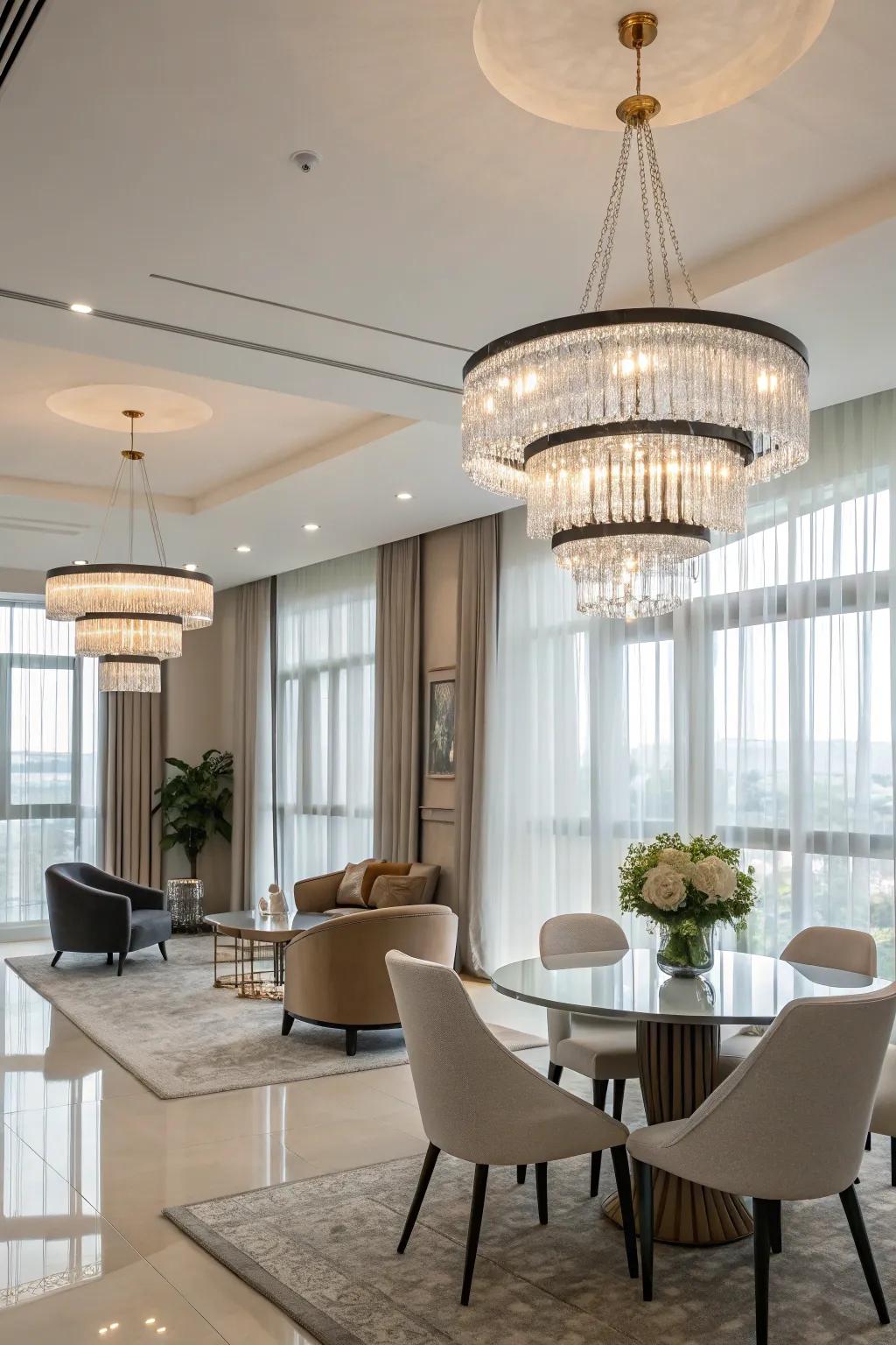 Contemporary lighting can change the mood of your space.
