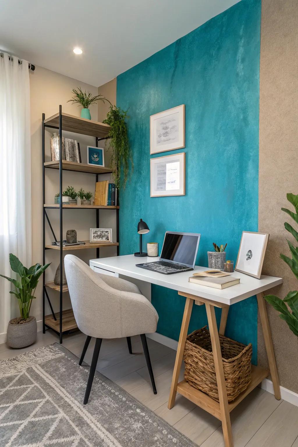 Use color to clearly demarcate your office space within a broader setting.