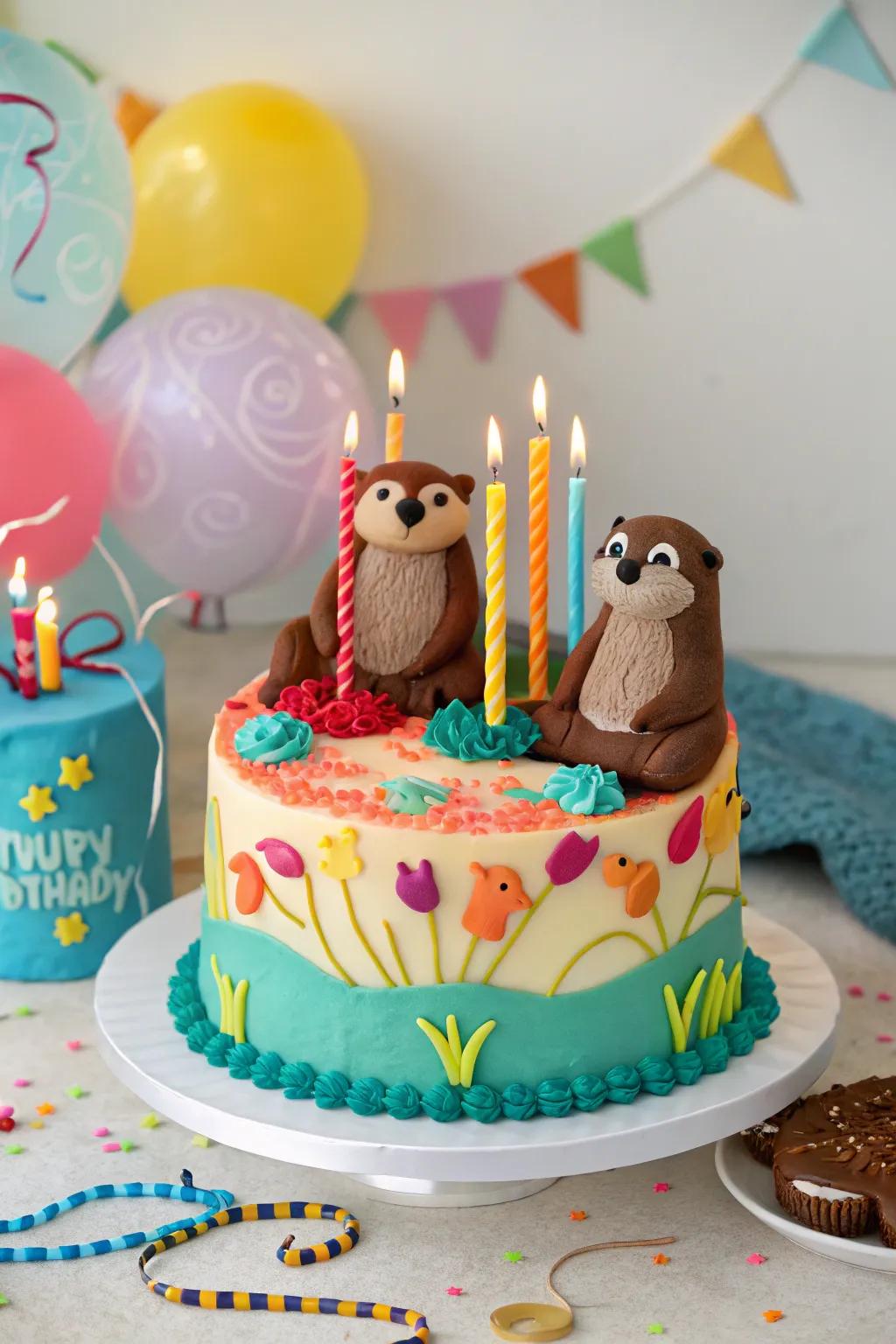 Make birthdays extra special with an otter-themed cake.