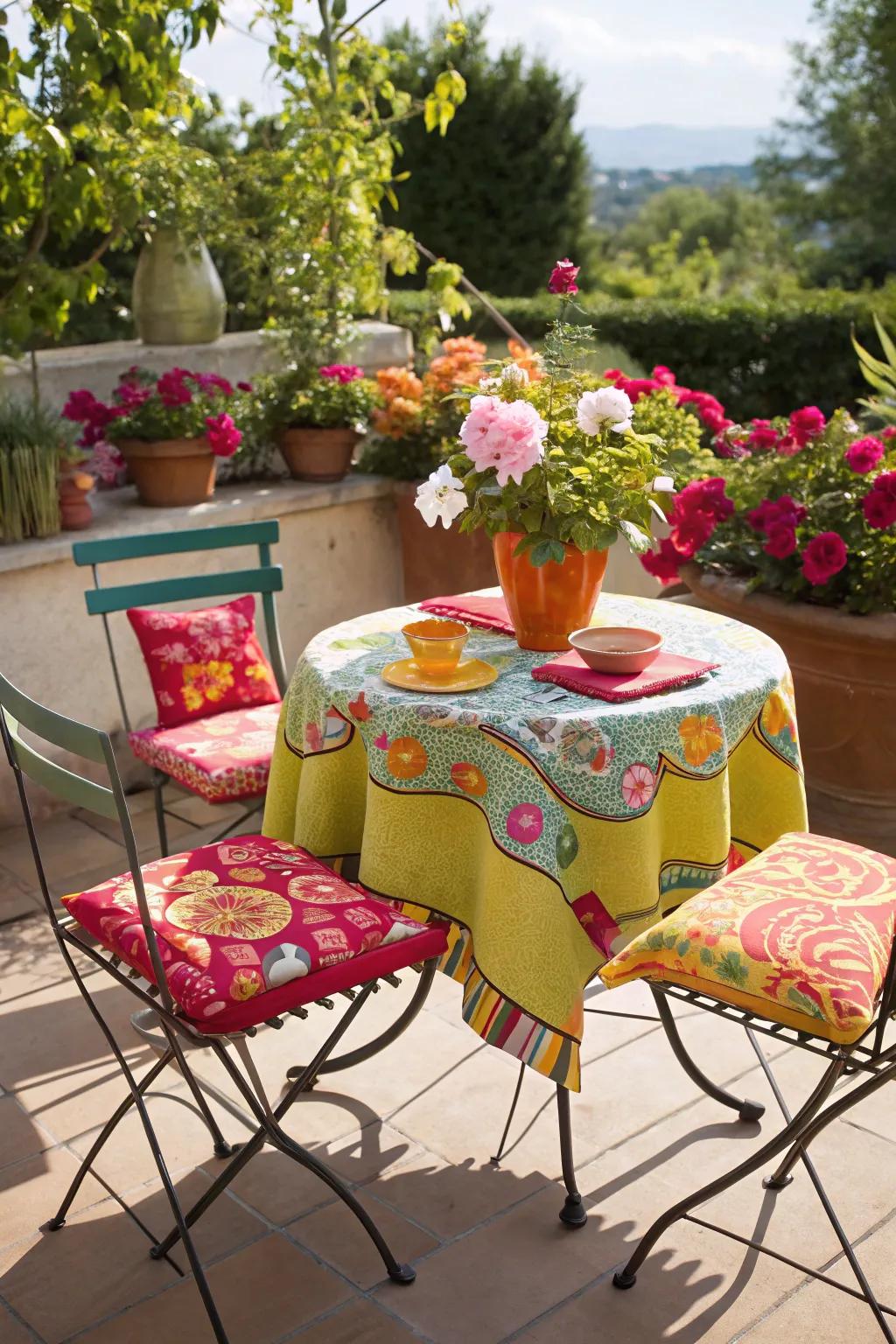 Brighten your patio with a splash of vibrant seating.