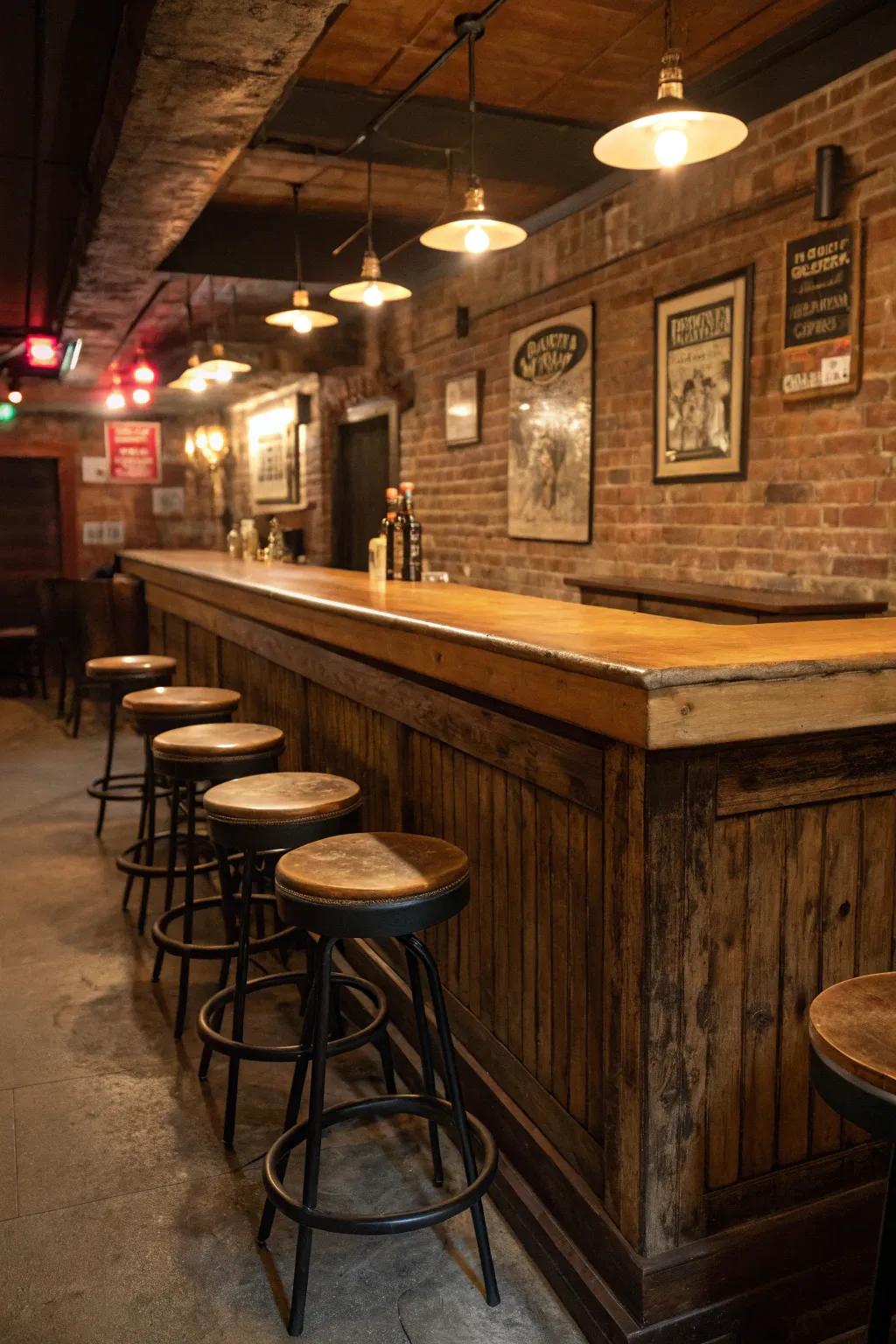 Vintage bar stools offering a classic and comfortable seating option.