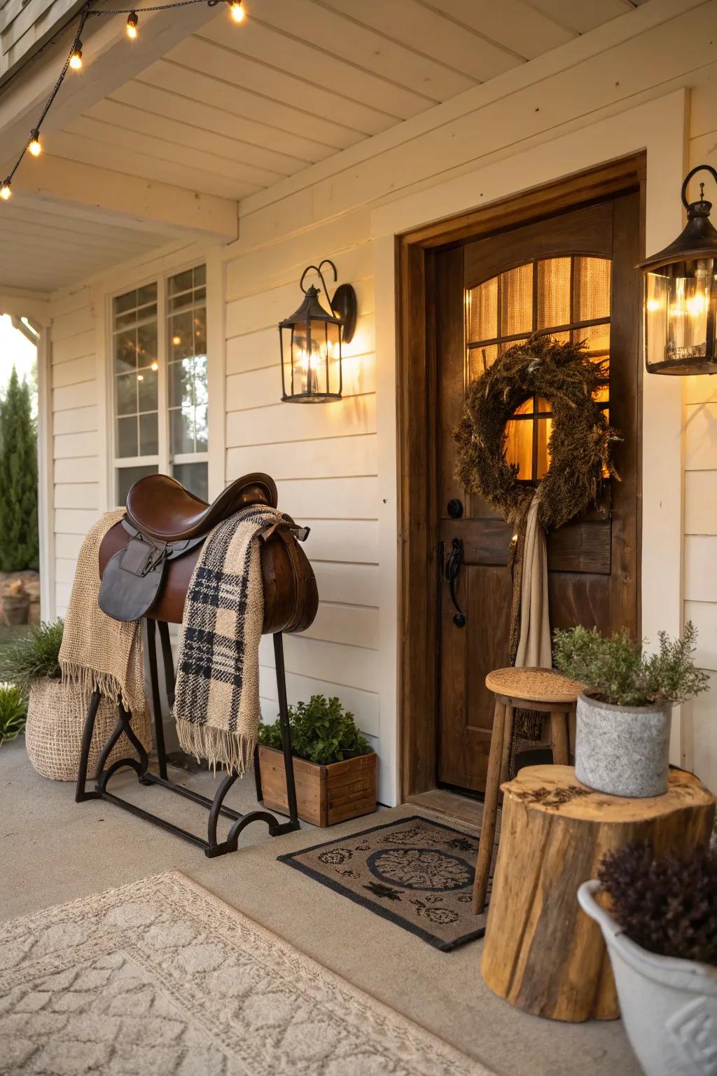 A riding seat in the foyer creates an inviting and captivating initial impression.