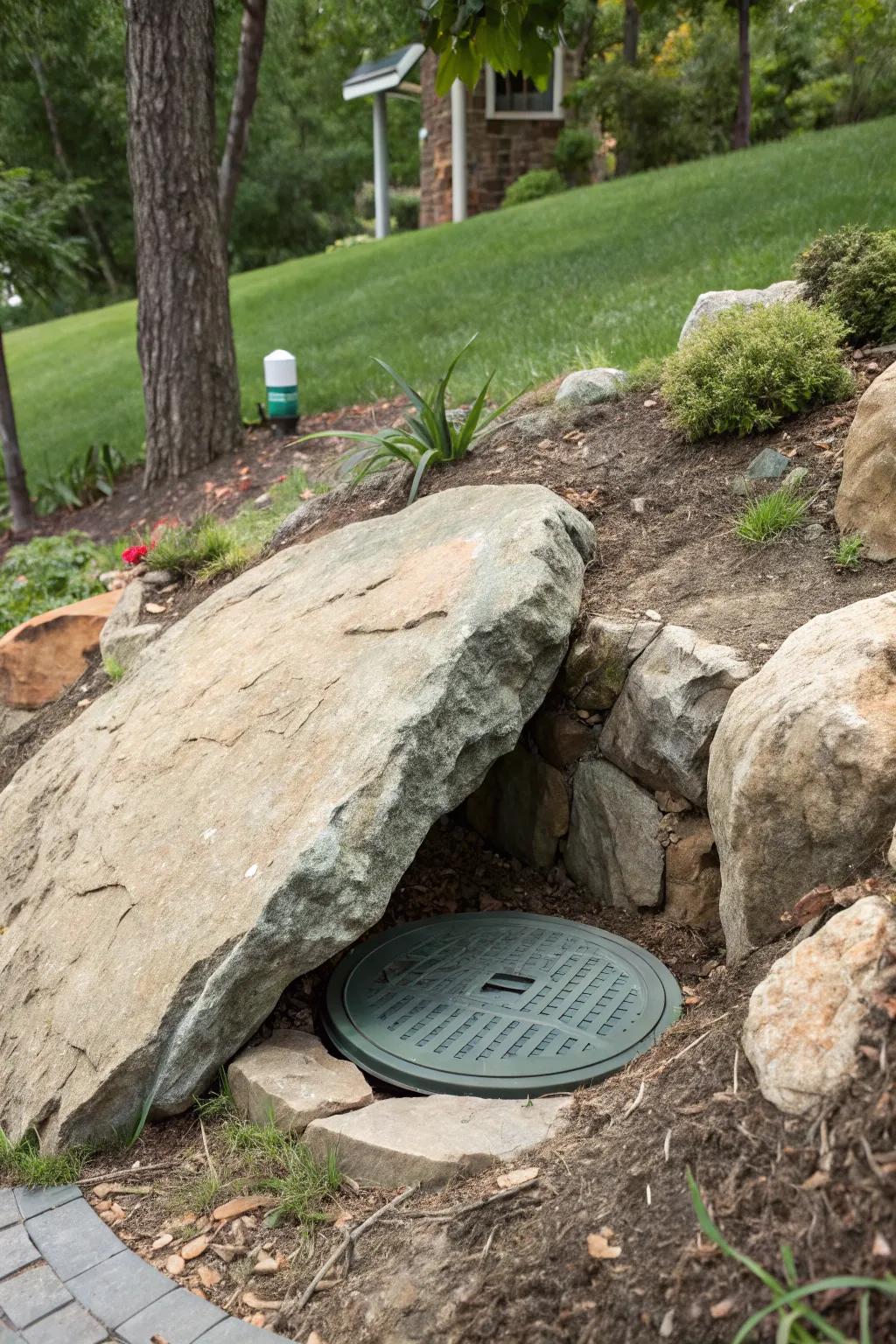 Fake rocks offer a quick, natural cover solution.