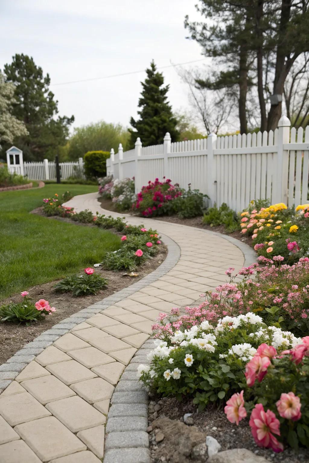 Curves add elegance and charm to your side yard path.